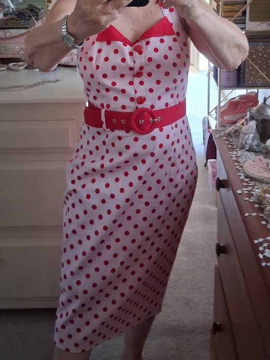 Collectif Dresses & Skirts - RARE! Pinup Retro Polka Dot Pencil Dress, L, UK 14, NWT,